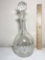 Tall Etched Crystal Decanter with Stopper