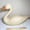 Beautiful Hand Carved Large Wooden Goose Statue Signed by Artist on Bottom