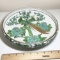 Large Vintage Porcelain Hand Painted Gold Imari Dish with Floral & Bird Pattern