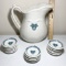 Shenango China Pitcher with 14 Dishes with Country West Point Eagle Design