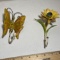 Metal Butterfly & Sunflower Wall Hook