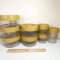 Retro 8 pc Set of Bee Plastics Canisters with Avocado Lids