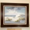 Original Beach Dunes Oil Painting Signed “Robinson” in Wooden Frame