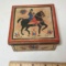 Unique Hand Painted Man on Horse Lidded Box