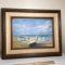Original Beach Scene Painting in Frame