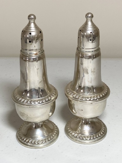 Pair of Vintage Empire Sterling Silver Weighted Salt & Pepper Shakers