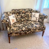 Awesome Vintage Love Seat with Butterfly Upholstery in Excellent Condition
