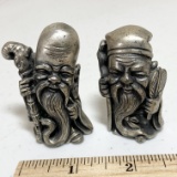 Pair of Italian Pewter Peltro Carved Figurines