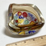 Vintage Millefiori Art Glass Dish