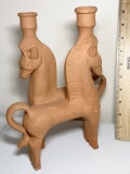 Unique Clay Horse Candle Stick Holder