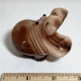 Small Wax Hippo Figurine