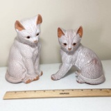 Adorable Clay Pottery Kitty Figurines