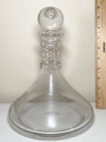 Unique Clear Glass Decanter with Etched Bridge