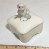 Adorable Porcelain Monkey Trinket Box by Takakashi