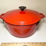 Awesome Martha Stewart Collection Red Enameled Cast Iron Listed Pot - Excellent Condition