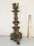 Heavy Brass Footed Candle Pedestal