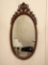 Vintage Oval Mirror with Wooden Frame