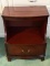 Vintage Federal Style Curved Front Wooden Single Drawer Stand