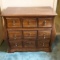 Vintage 3 Drawer Bombe Wooden Chest