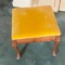 Vintage Gold Velvet Top Square Footstool with Queen Anne Legs