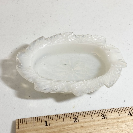 Vintage Opalescent Glass Personal Size Ashtray