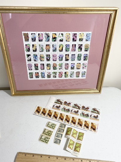 Lot of Misc Collectors Stamps - Some in Frame Some Loose