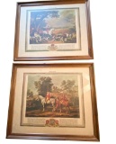 Pair of Framed Vintage English Hunting Prints