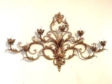 Large Electric Candelabra Wall Hanging with Gilt Finish