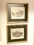 Pair of Vintage Prints with Gilt Frames