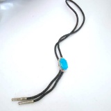 Silver Tone Bolo with Large Turquoise Colored Stone