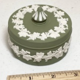 Green Wedgwood Lidded Trinket Dish Made in England