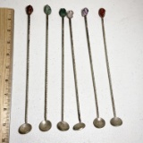 Set of 6 Vintage Brazilian Drink Stirrers