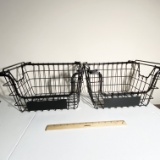 Pair of Black Wire Baskets