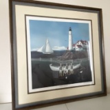 Signed & Numbered 622/750 Lighthouse “Portland Head Light” Framed Print