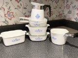 Vintage Lot of Cornflower Blue Corning-Ware