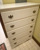 Vintage Painted Wooden 5 Drawer Chest of Drawers