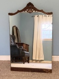 Vintage Wall Mirror with Carved Wooden Frame