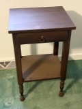 Vintage 2-Tier Side Table with Dove Tailed Drawer