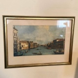 Vintage Italian Print in Gilt Frame