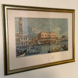 Vintage Italian Print in Gilt Frame