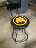 Metal Shop Stool with Black & Yellow Seat