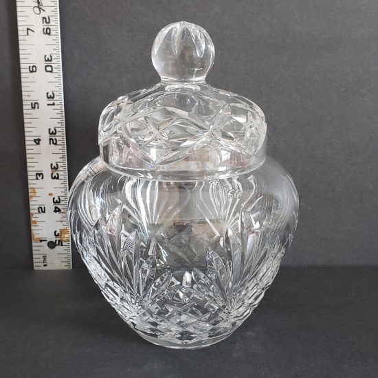 Vintage Fifth Avenue Crystal, Hand Cut Full Lead Crystal Temple Jar with Lid