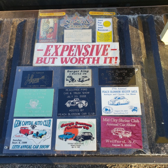 Vintage Car Show Memorabilia and Stickers