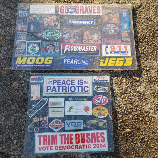 Lot of 2 Plexiglas Boards Filled with Stickers