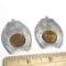 Pair of 1901 Indian Head Pennies inside Good Luck Horseshoe Coffee Advertisement Tokens