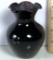 Amethyst Glass Vase w/ Ruffled Rim