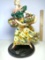 Large Vintage Italian Porcelain Lady with Flower Baskets Statue Signed Italy