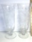 Pair Vintage of Etched Glass Pedestal Vases