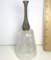 Pretty Vintage Pressed Glass Bell with Silver Plated Handle