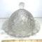 Vintage Pressed Glass Butter Dish w/ Domed Lid